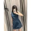 Váy jean nhúm eo tôn dáng, Váy denim sát nách basic đơn giản dễ mặc tôn dáng (HC11)