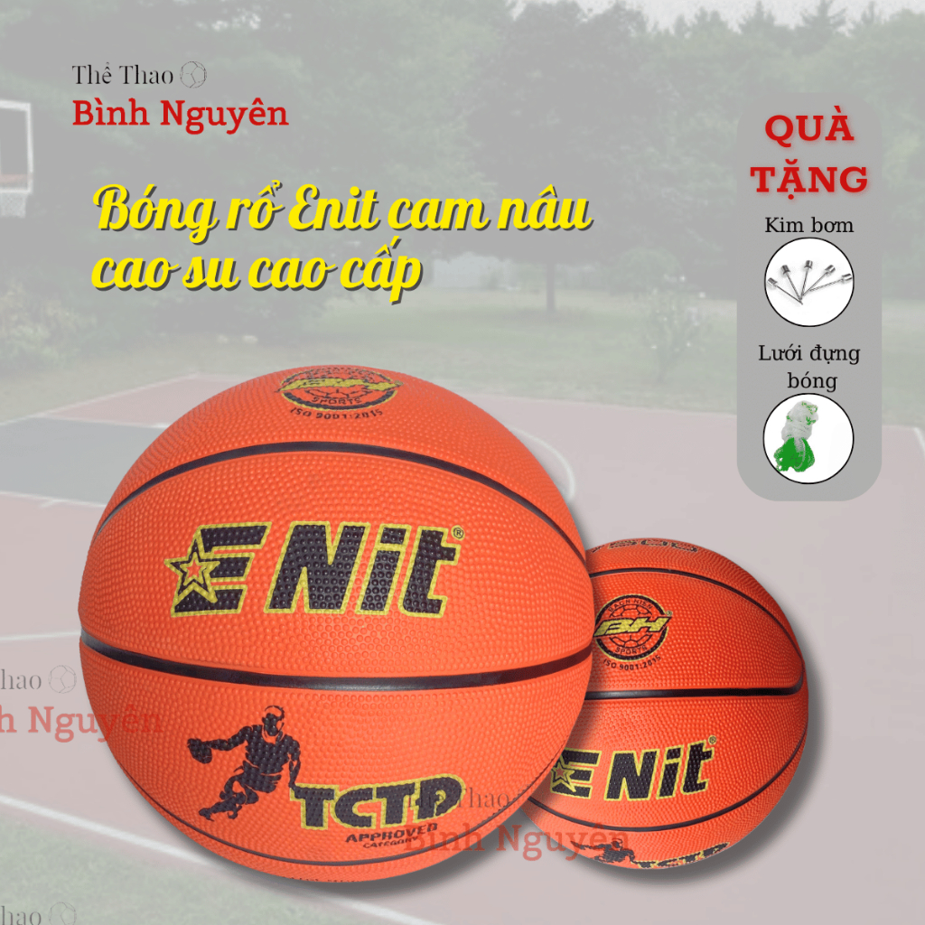 Bóng rổ ENIT cao su cam nâu đạt tiêu chuẩn thi đấu, luyện tập - Banh ...