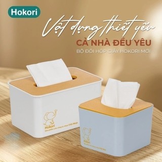 Hộp Đựng Giấy Để Bàn Nắp Nhựa Giả Gỗ, Hộp Giấy Ăn Hình Vuông Đa Năng Để Bàn Tiện Dụng 2738/2739