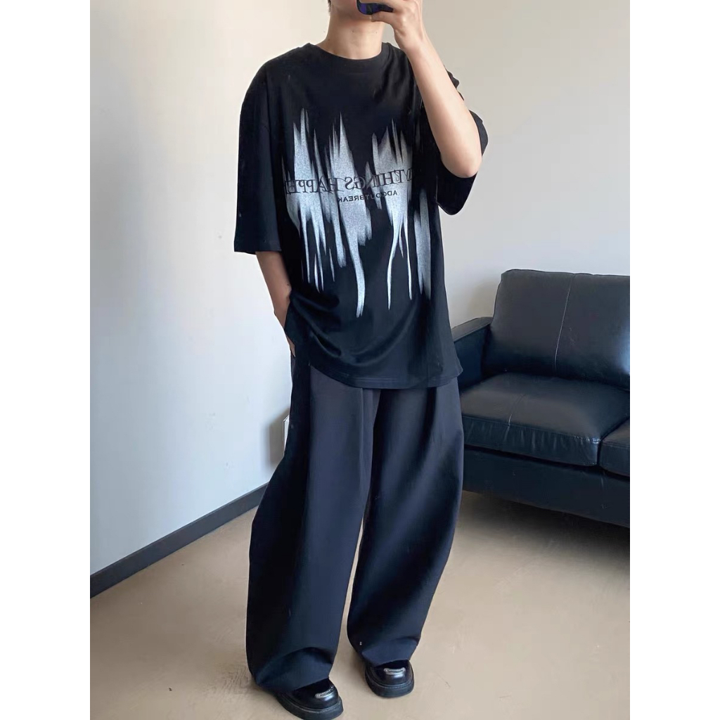 Áo Thun REDLABEL "HAPPENS" Tshirt, Áo Phông Nam Nữ Form Rộng Tay Lỡ Cao Cấp Cá Tính Chất Cotton Dày Dặn TS13