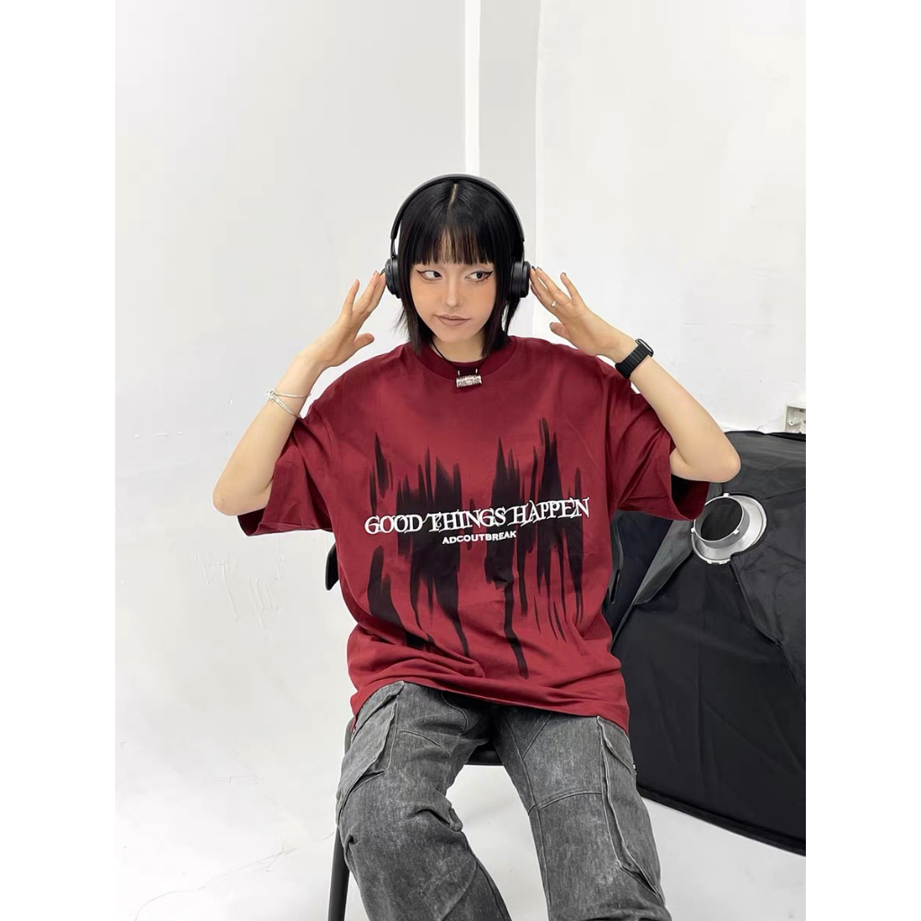 Áo Thun REDLABEL "HAPPENS" Tshirt, Áo Phông Nam Nữ Form Rộng Tay Lỡ Cao Cấp Cá Tính Chất Cotton Dày Dặn TS13