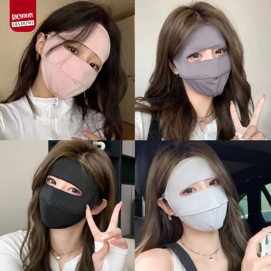 Khẩu trang toàn mặt chống 99% tia UV, khẩu trang ninjia hai lớp chống nắng UPF 50+ Bảo Vệ Làn Da