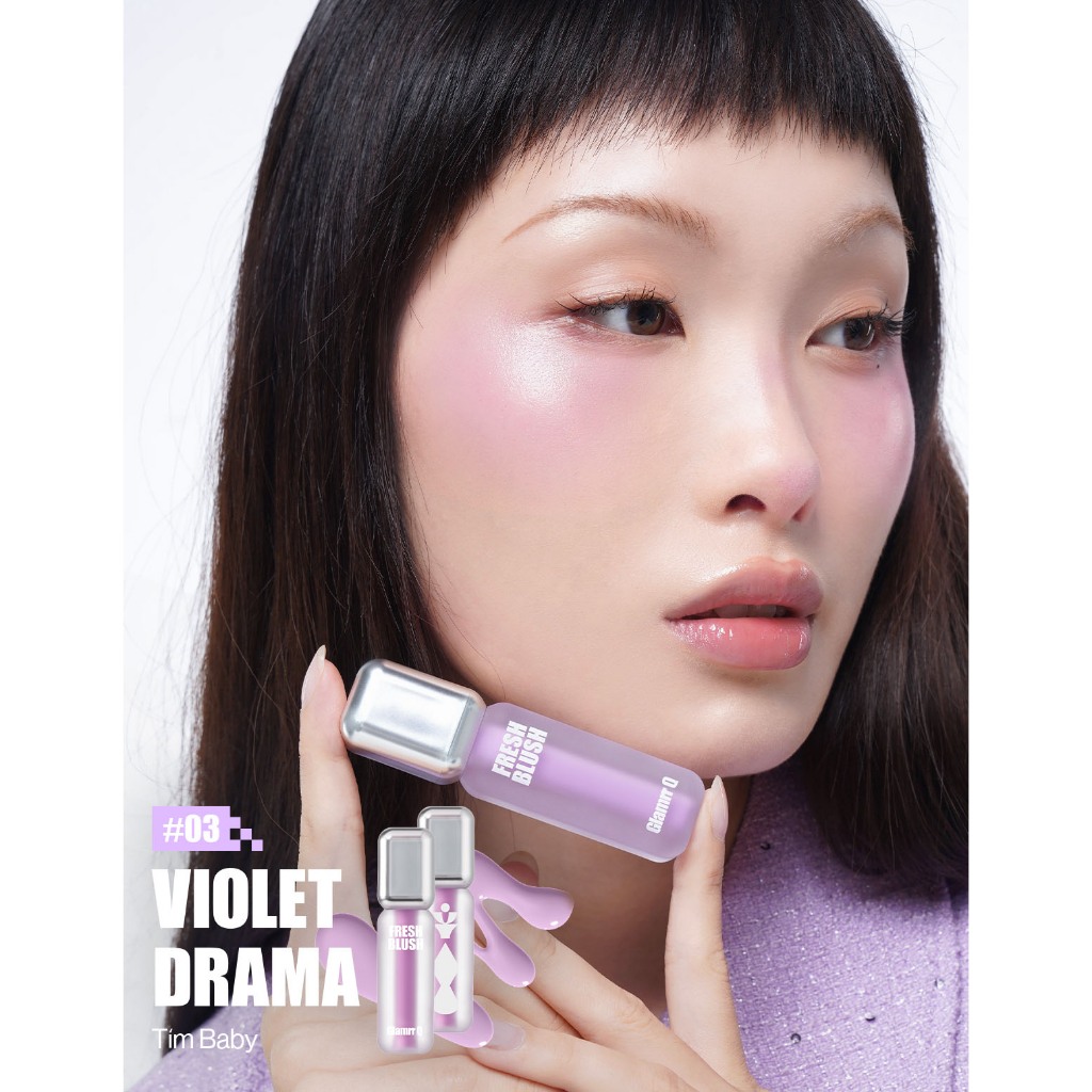 Ảnh [Glamrr Q x KOL] Má Hồng Kem Căng Bóng Glamrr Q Glow Lasting Fresh Blush 3.8g 4