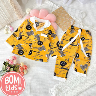 [ 6KG - 18KG ] Đồ Bộ Bé Gái Mặc Nhà Pijama Lụa Cao Cấp Tay Dài Cho Bé - Chất Vải Lụa mềm Mịn Thoáng Mát_BM12