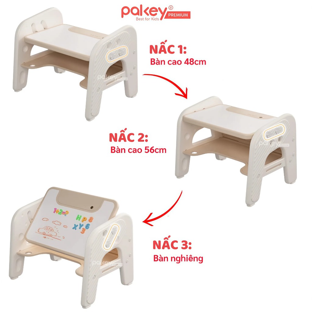 Ảnh Bộ Bàn Ghế Pakey Đa Năng Tích Hợp Nhiều Trò Chơi Cho Bé, Bàn Học Có Bảng Vẽ, Hộc Bàn Lớn Cho Trẻ Em 4