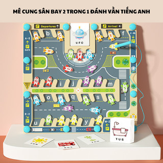 Đồ chơi giáo dục-Đồ chơi trí tuệ, bảng gỗ Điều hành sân bay, bảng to 30cm x 30cm