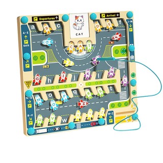 Đồ chơi giáo dục-Đồ chơi trí tuệ, bảng gỗ Điều hành sân bay, bảng to 30cm x 30cm