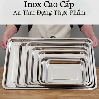 Khay Đựng Đồ Nghề INOX Loại Dày - Khay inox đựng thức ăn, topping - Hùng Home