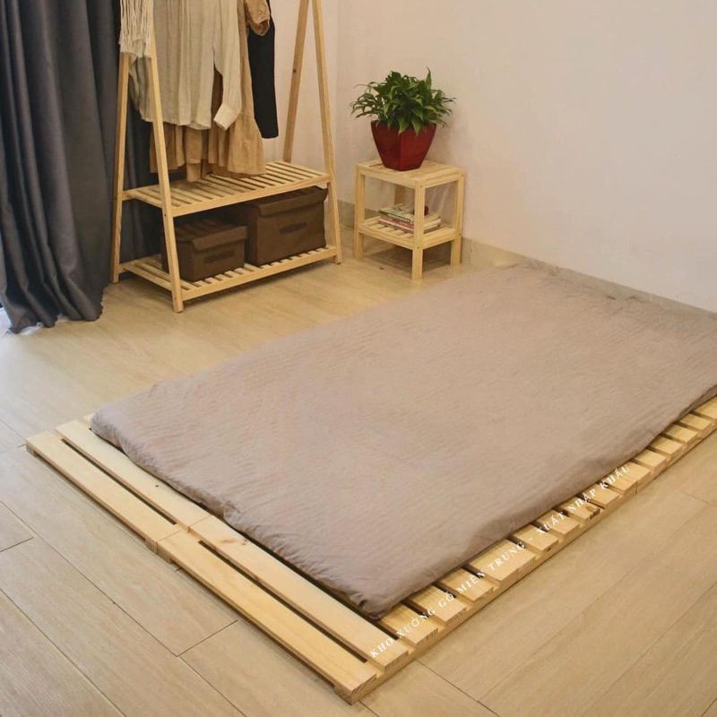 Giường Pallet Gấp Gọn Gỗ Thông - Giường gỗ phòng trọ Chống Mối Mọt - Nhiều Kích Thước TC Home