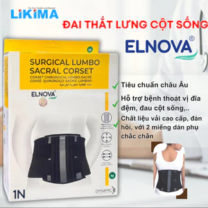 Đai Lưng Cột Sống - Đai cố định thắt lưng cột sống Elnova 1321 ( Màu đen) - LIKIMA