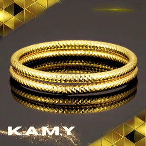 Vòng bọng khía hoa văn thiết kế lõi titan siêu bền sang trọng - Trang sức KAMY