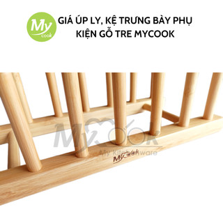 Giá úp ly, kệ trưng bày phụ kiện Mycook giá úp cốc ly, thớt dĩa bằng gỗ tre cao cấp MYCOOK
