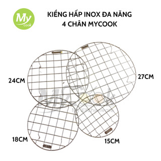 [Inox 304] Kiềng Hấp Vỉ Hấp Nướng Tròn Đa Năng Inox MyCook Rế Hấp Dày Thép Không Gỉ