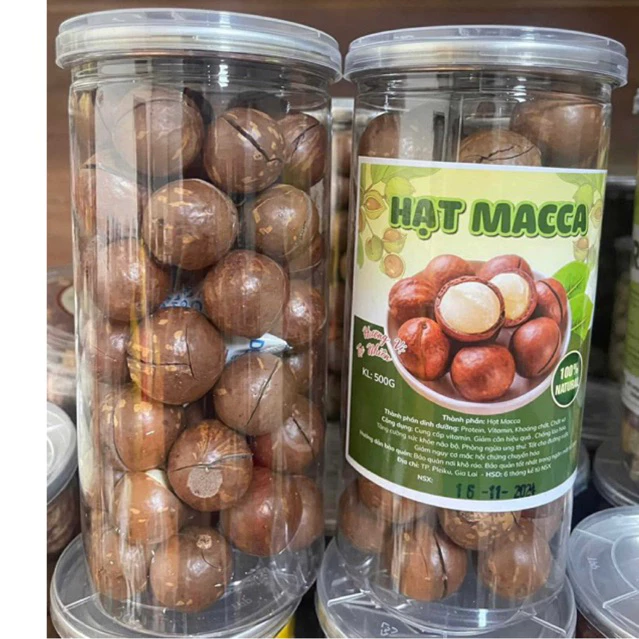 500g Hạt Macca VIP, HẠT TO, vỏ mỏng đóng lon