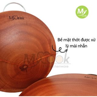 Thớt Chặt Thớt Thái Thực Phẩm Gỗ Xà Cừ Nguyên Khối MyCook Có Quai Treo