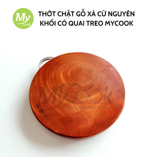 Thớt Chặt Thớt Thái Thực Phẩm Gỗ Xà Cừ Nguyên Khối MyCook Có Quai Treo