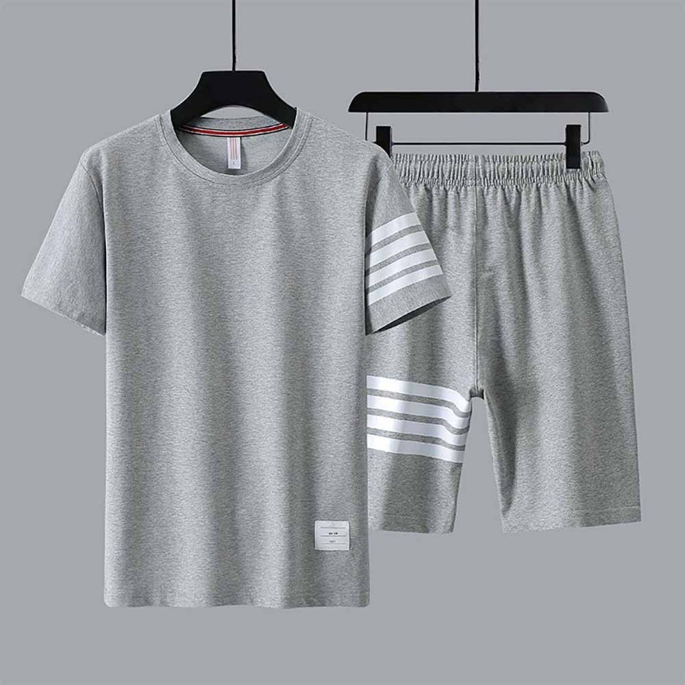 Bộ nam thể thao mè phối viền, sét quần áo MẶC NHÀ nam VẢI THUN FROM RỘNG BIG SIZE L1