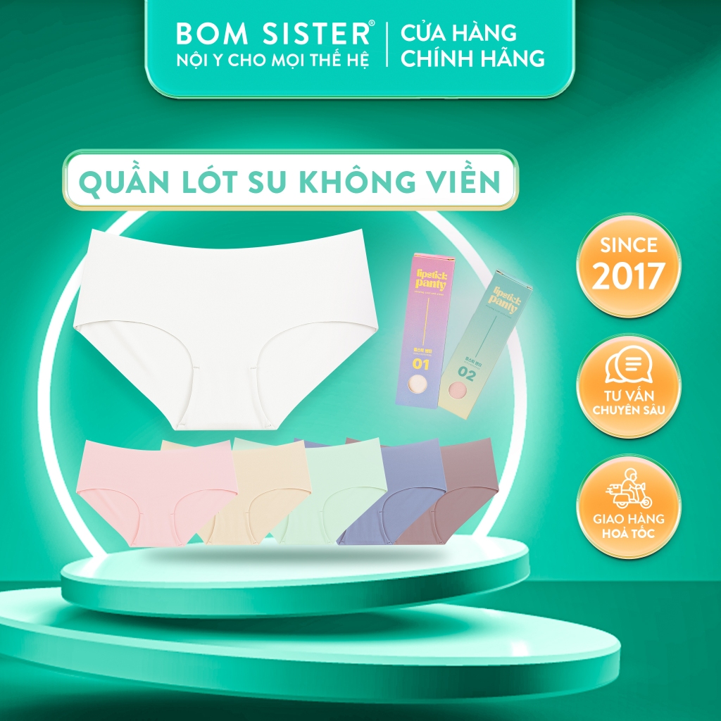 Ảnh Combo 5 quần lót thỏi son 2024 chất liệu su mát cao cấp, không viền đáy hai lớp BOM Sister MP2205-07 1