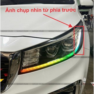 Decal dán đèn Kia Sedona 2018-2021 (1 cặp 4 miếng dán 2 bên), chất liệu Decal cao cấp, không phai màu, không thấm nước