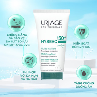Sữa chống nắng cho da dầu, mụn URIAGE HYSÉAC SPF50+ UVB+UVA FLUIDE 50ml