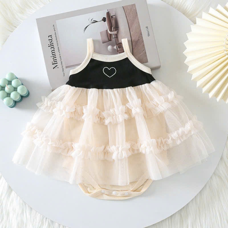 (HÀNG CÓ SẴN) quảng châu - Set 2 dây trái tim đen xòe bồng cover Hàn Quốc cho bé gái từ 5-13kg