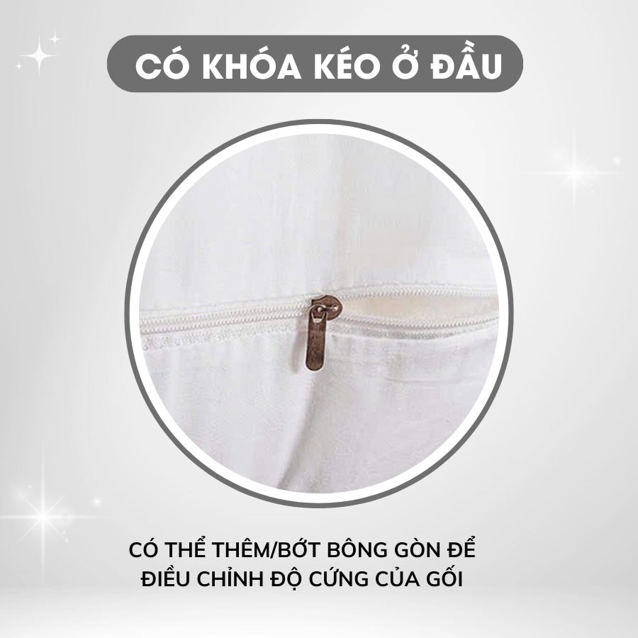Ảnh Ruột Gối Nằm Cao Cấp Chất Liệu 100% Bông Gòn Mềm Không Xẹp Lún Ruột Gối đầu Thoải Mái Êm Ái Ngủ Ngon 40x60cm/50x70cm 4