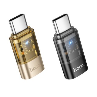 Đầu chuyển đổi LN to TypeC Hoco UA36D Hỗ trợ truyền Data, Sạc max 3A, Có đèn Led báo hiệu (màu Random) - Hàng Chính Hãng