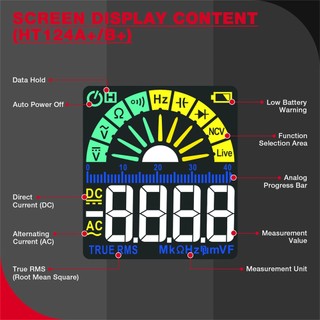 (Bảo hàng 1 năm)HABOTEST🔥 HT124B+ Đồng hồ vạn năng kỹ thuật số thông minh 600V AC/DC 4000 chữ số