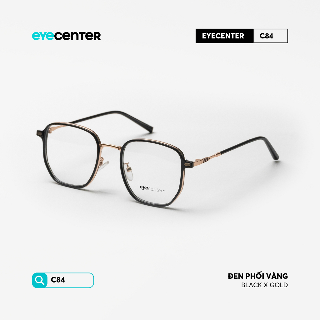 Ảnh Gọng kính cận nam nữ chính hãng EYECENTER C84S kim loại chống gỉ nhập khẩu by Eye Center Vietnam 4