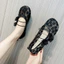 Giày Búp Bê Mary Jane Phối Hoa Lưới Đế Dẻo Ulzzang (Lùi 1 Size)