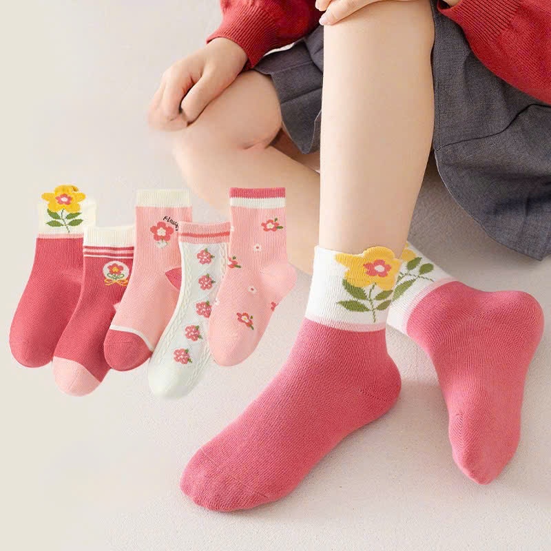 Set 5 đôi Tất trẻ em hoạt hình bé trai bé gái từ 0-8 tuổi ,thoải mái ấm áp từ bông, cotton len HC20