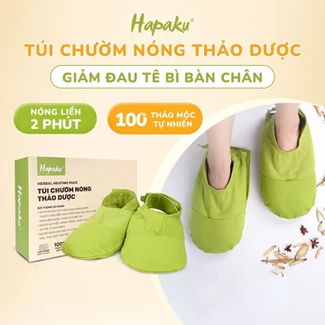 Túi Chườm Chân Thảo Dược HAPAKU, Giảm Tê Lạnh Bàn Chân, Giữ Ấm Chân, Lưu Thông Khí Huyết, Giúp Ngủ Ngon, Túi Chườm Ấm