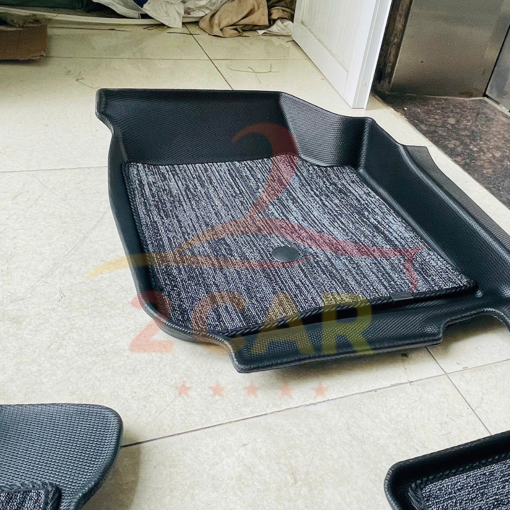 Thảm Lót Sàn NHỰA 5D kèm RỐI SẴN xe Vinfast VF7 - Hàng Nhựa đúc nguyên khối TRÀN VIỀN TPE