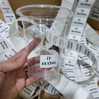 200 Tem dán note ly cafe, trà sữa, không đường ít đường không thấm nước KT 3x2cm