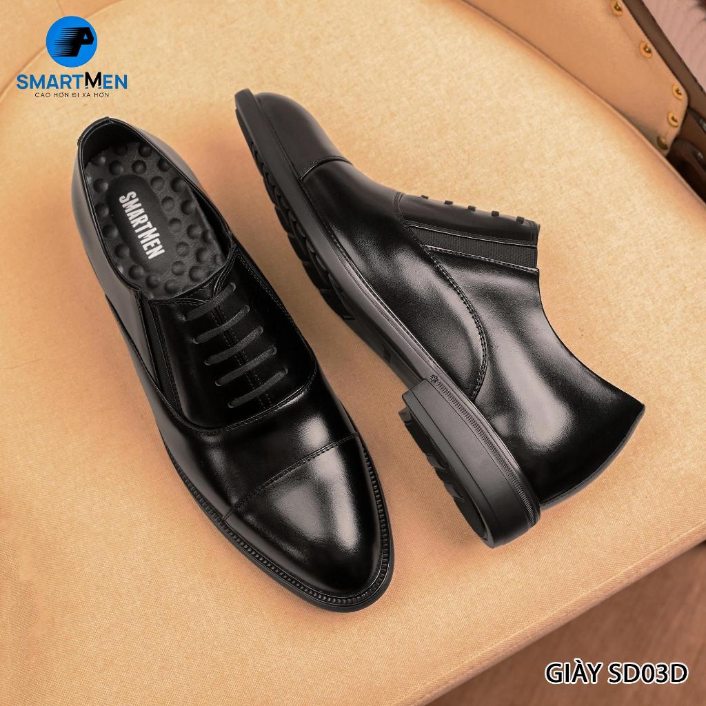 Ảnh Giày công sở tăng chiều cao Oxford SMARTMEN KHÔNG CẦN buộc dây, siêu nhẹ SD-03 Đen 3