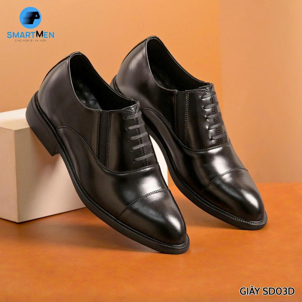 Ảnh Giày công sở tăng chiều cao Oxford SMARTMEN KHÔNG CẦN buộc dây, siêu nhẹ SD-03 Đen 1