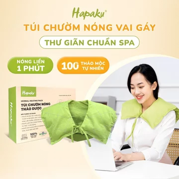 Túi Chườm Thảo Dược Hapaku, Thảo Dược Spa Loại 1, Giảm Đau Vai Gáy, Lưu Thông Khí Huyết, Thoái Hóa Đốt Sống Cổ
