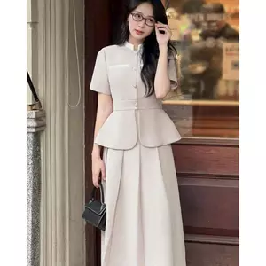 ၄၃ SET ÁO CỔ TRỤ PHỐI NÚT BẠC + CHÂN VÁY DÀI SP021149 🔥𝐇𝐨𝐚̉ 𝐓𝐨̂́𝐜🔥 𝐌𝐄𝐎𝐈𝐍𝐃𝐀𝐇𝐎𝐔𝐒𝐄