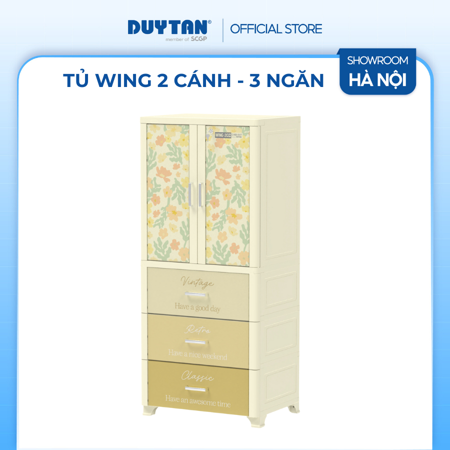 Tủ nhựa Duy Tân Wing 2 cánh 3 ngăn