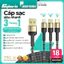 Cáp sạc nhanh 3 trong 1 HUBBTRONIX DS-3in1 – USB-A to Lightning, Micro USB, USB-C, siêu tốc dài 1.2m