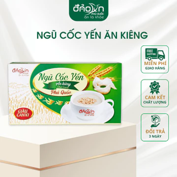 Ngũ cốc ăn kiêng Phú Quốc hộp 18 gói sử dụng đường ăn kiêng, phù hợp cho người giảm cân