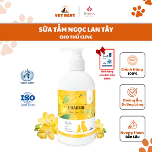 Sữa Tắm Charmie Hương Ngọc Lan Tây Cho Thú Cưng - Hương Thơm Bền Lâu, Dưỡng Lông 280ml Fivevet