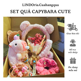 Set quà tặng sinh nhật LINDOria, Phụ Kiện Capybara hot trend, Quà tặng 8/3, 14/2, 20/10
