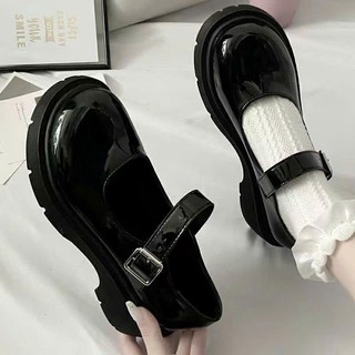 Giày búp bê tăng chiều cao Mary Jane đế 5cm chất da bóng mền khuy cài ôm chân Linhl Shop mã 06