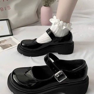 Giày búp bê tăng chiều cao Mary Jane đế 5cm chất da bóng mền khuy cài ôm chân Linhl Shop mã 06