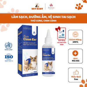 Five-Clean Ear for pet - Làm sạch, dưỡng ẩm, ngăn ngừa viêm tai ngoài (100ml)