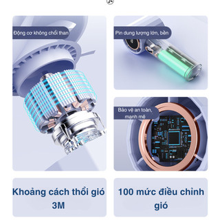 [1 đổi 1 trong 30 ngày, BH 18 tháng] Quạt cầm tay Kachi pin khoẻ, nhiều cấp độ gió siêu mạnh, giá siêu rẻ