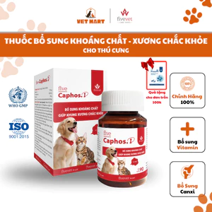 Thuốc Bổ Sung Canxi Cho Xương Five-Caphos.D Dành Cho Thú Cưng 90 Viên - Fivevet