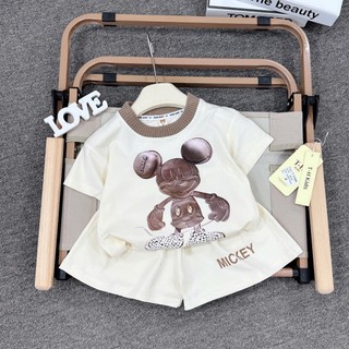 bộ cộc tay chuôt micky 5 màu cho bé gái size 6-18kg