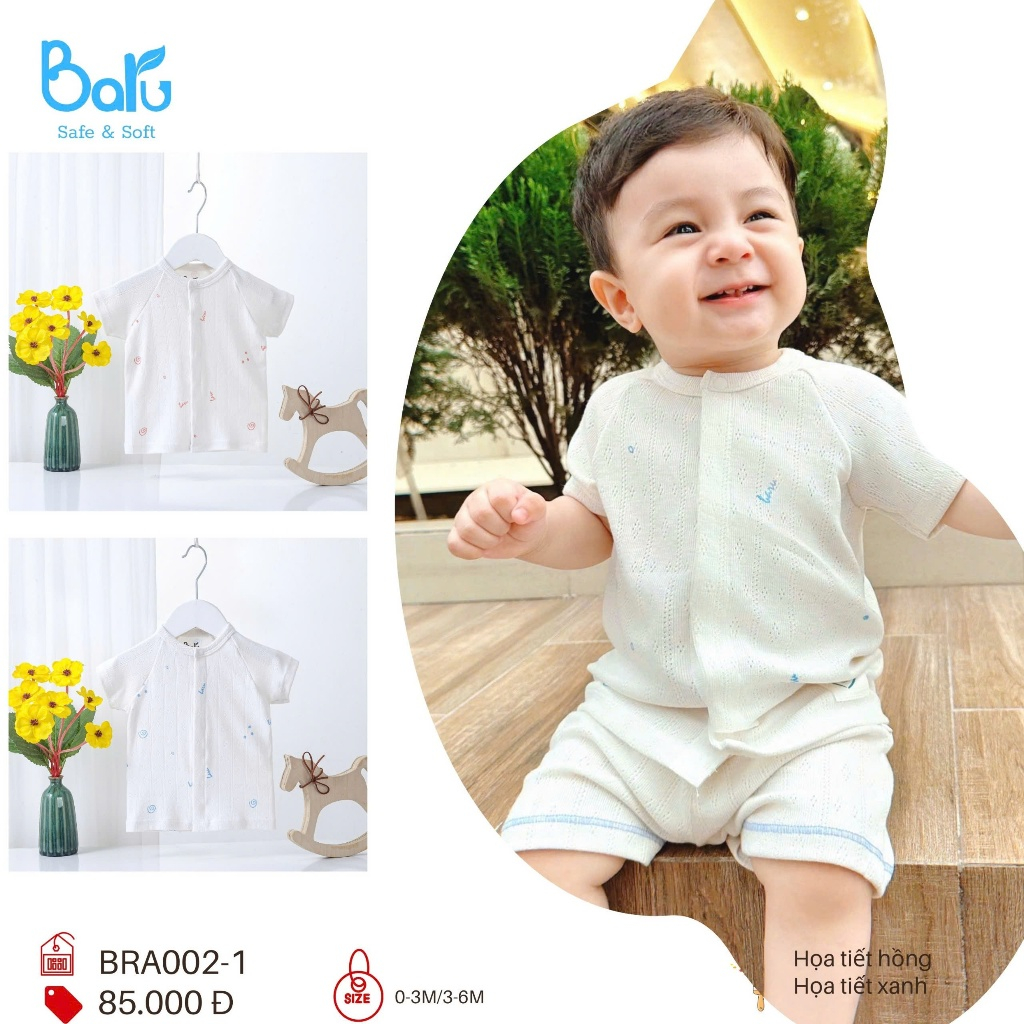 Áo sơ sinh cài giữa bé trai bé gái---- BRA002-1